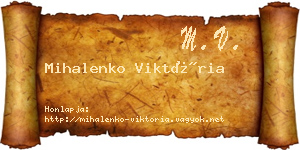 Mihalenko Viktória névjegykártya